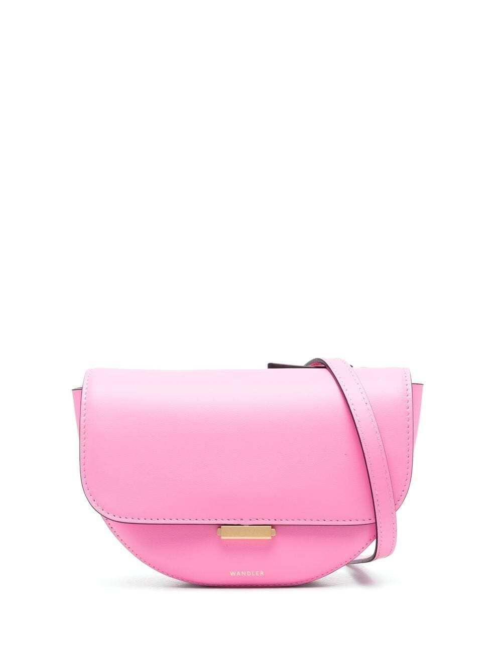 Wandler logo-detail leather satchel bag - Pink