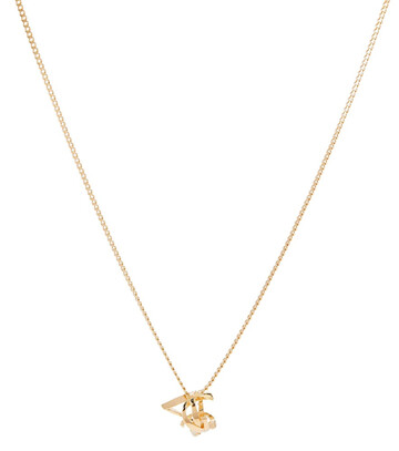 saint laurent logo charm necklace in gold