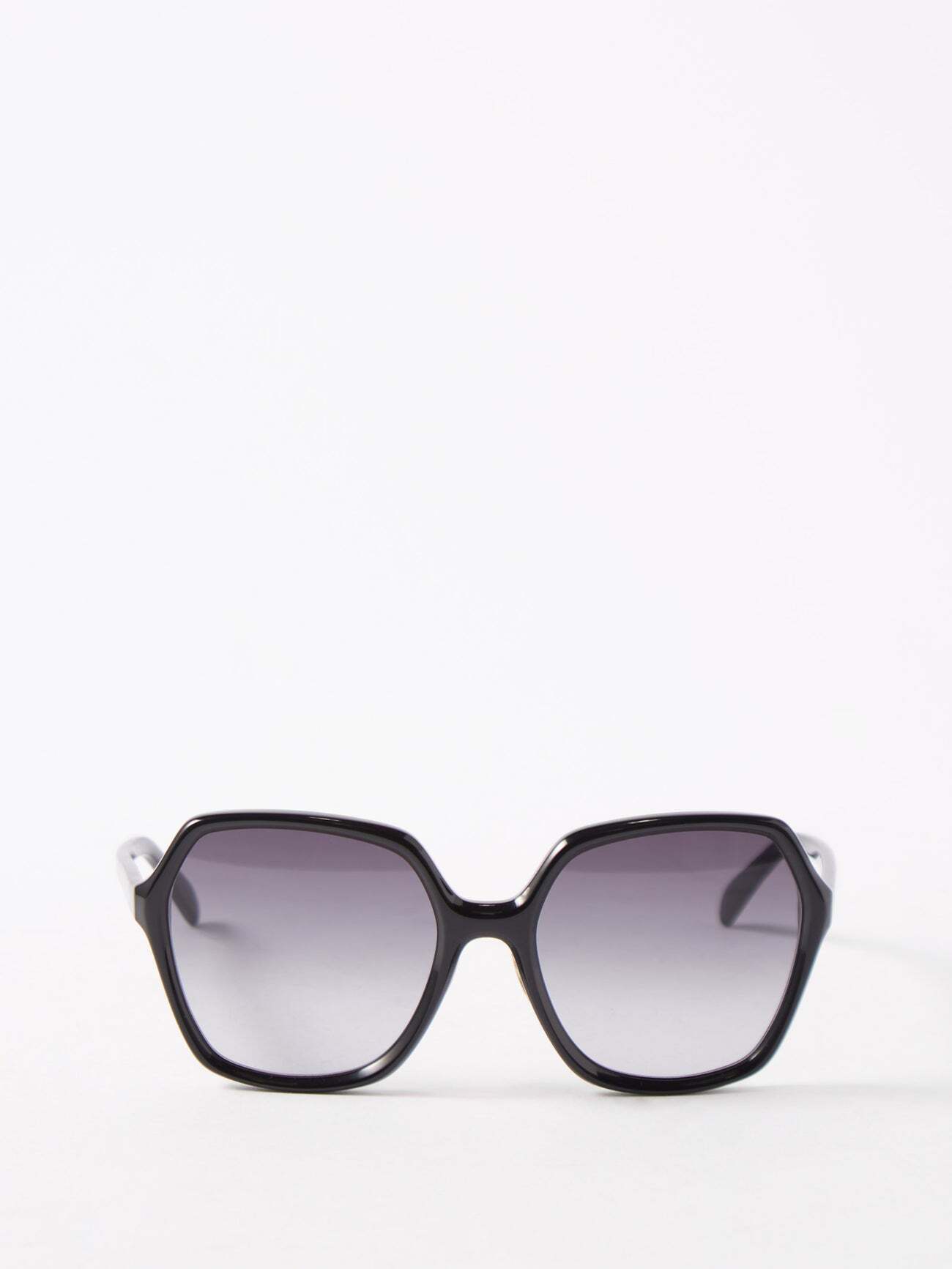 Celine Eyewear - Thin Story Oversized Acetate Sunglasses - Womens - Black Grey