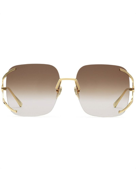 Gucci Eyewear square-frame gradient sunglasses in gold
