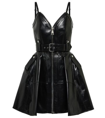 Alexander McQueen Leather minidress in black