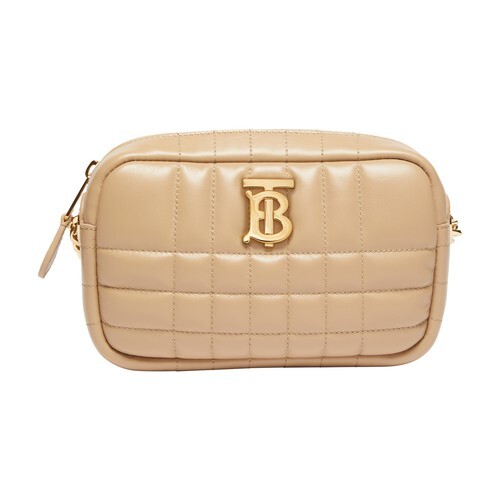 Burberry Quilted Leather Mini Lola Camera Bag in beige