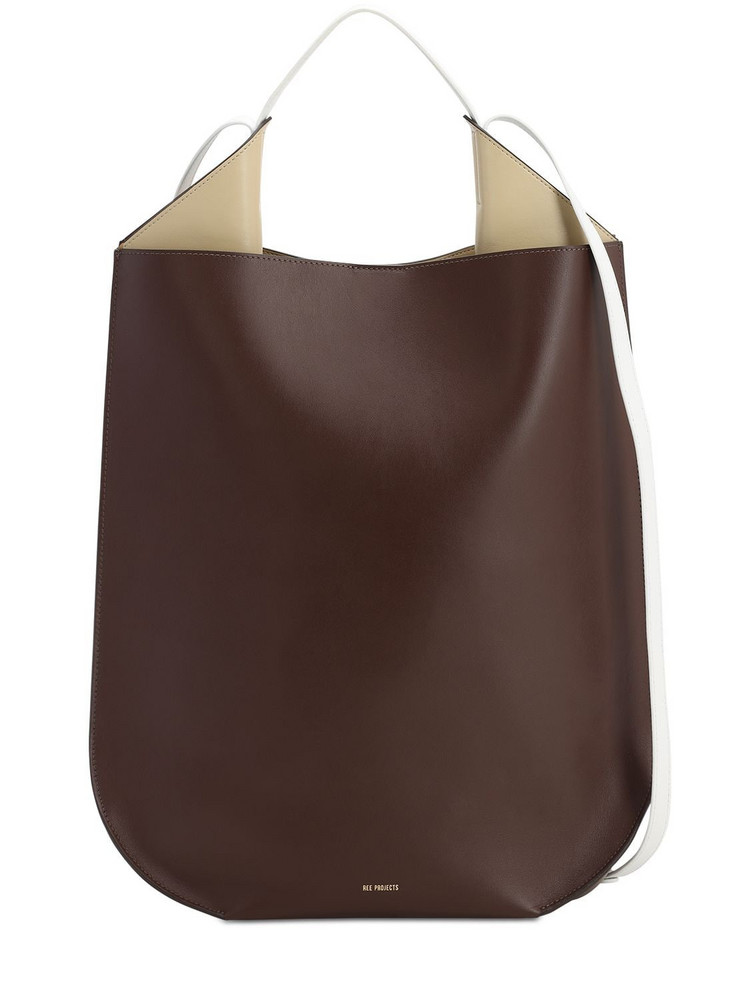 REE PROJECTS Helene Large Leather Shoulder Bag in brown
