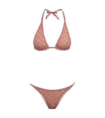 missoni mare zig-zag knit triangle bikini in pink