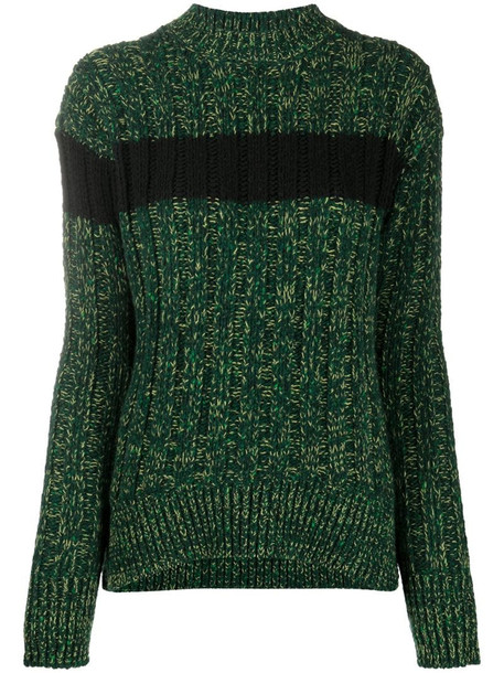 Plan C intarsia-knit stripe jumper in green