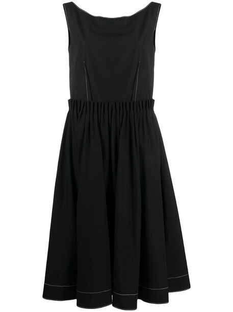 Marni exposed-dart A-line midi dress in black