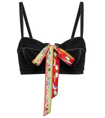 Pucci Bow-trimmed bralette in black