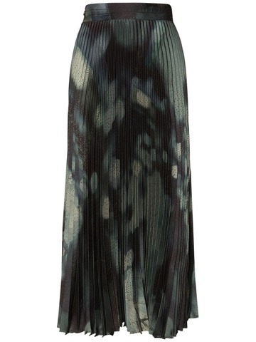 AGNONA Pleated Printed Tech Midi Skirt