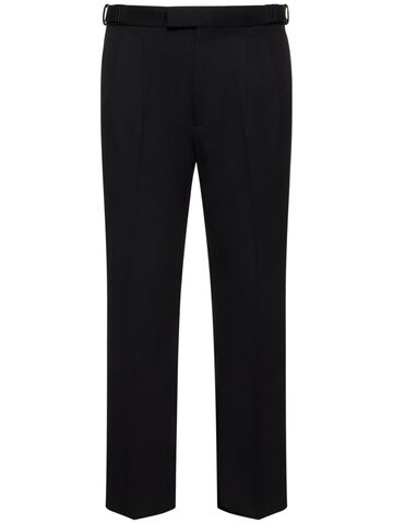 zegna cotton & wool pants in black
