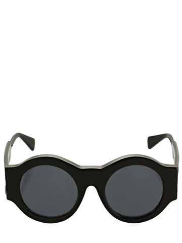 KUBORAUM BERLIN A5 Shine Frame Round Acetate Sunglasses in black / grey