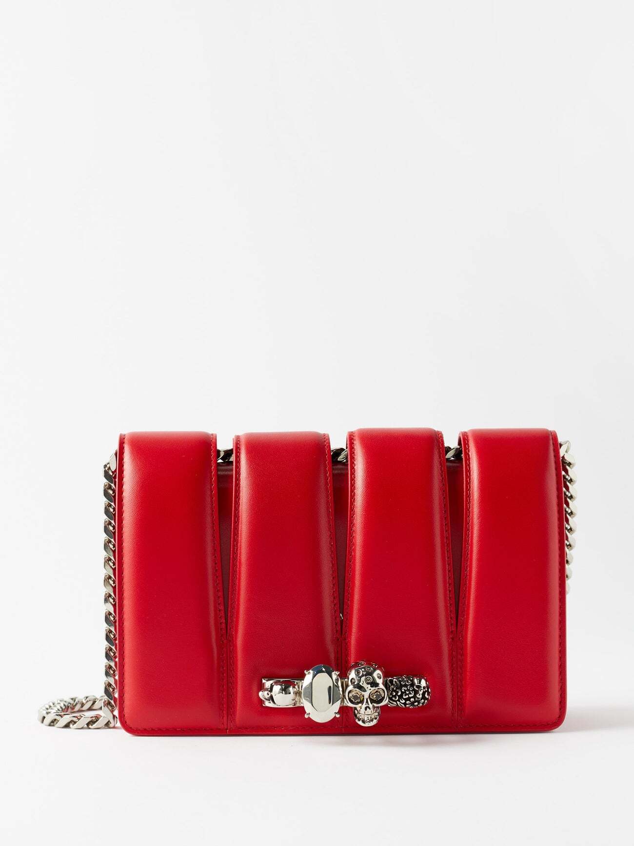Alexander Mcqueen - The Slash Cutout Leather Cross-body Bag - Womens - Red