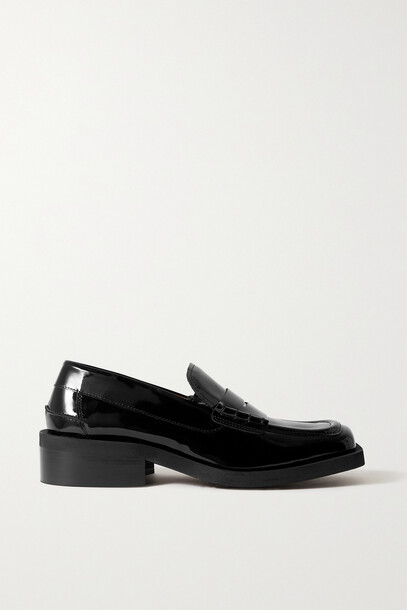 GANNI - Patent-leather Loafers - Black