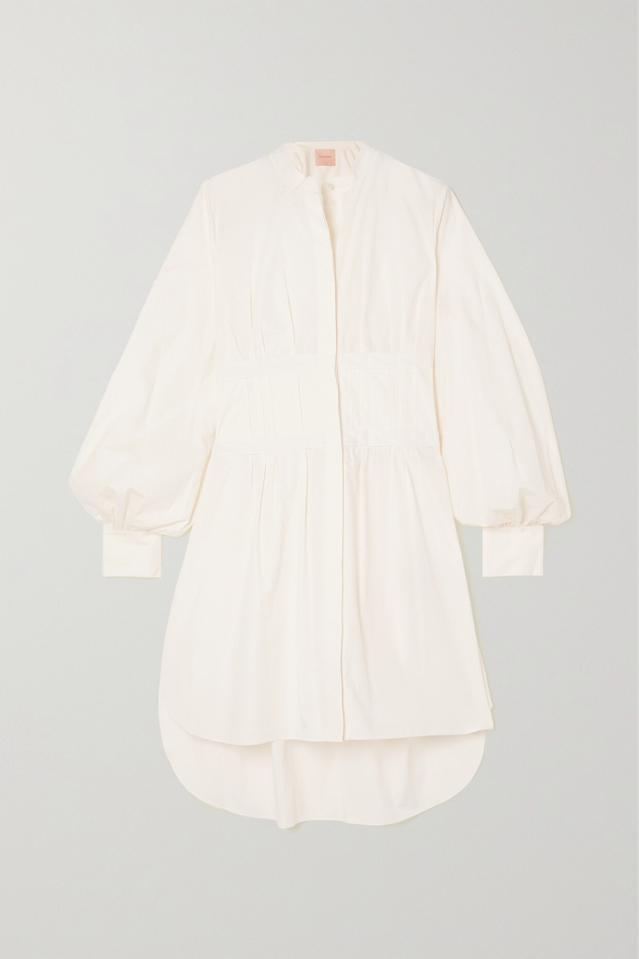 Roksanda - Orsa Gathered Cotton-poplin Mini Shirt Dress - White