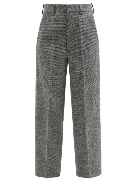 Raey - Flood-crop Wool-blend Dogtooth Trousers - Womens - Grey Multi