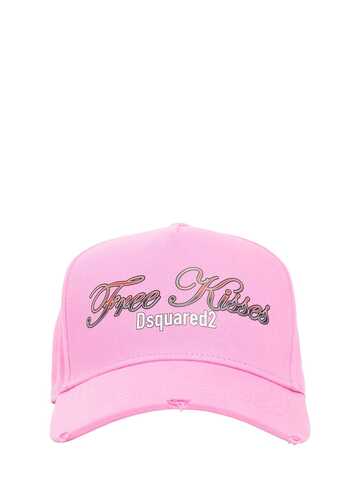 dsquared2 d2 lovers cotton baseball cap in pink