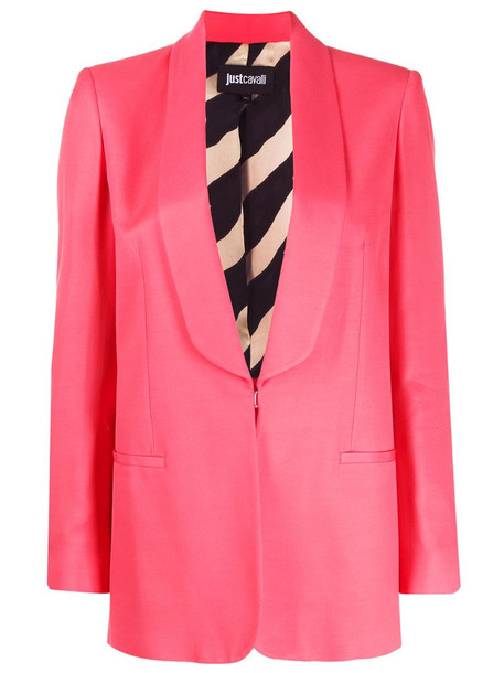 Just Cavalli shawl-lapel single breasted blazer in pink