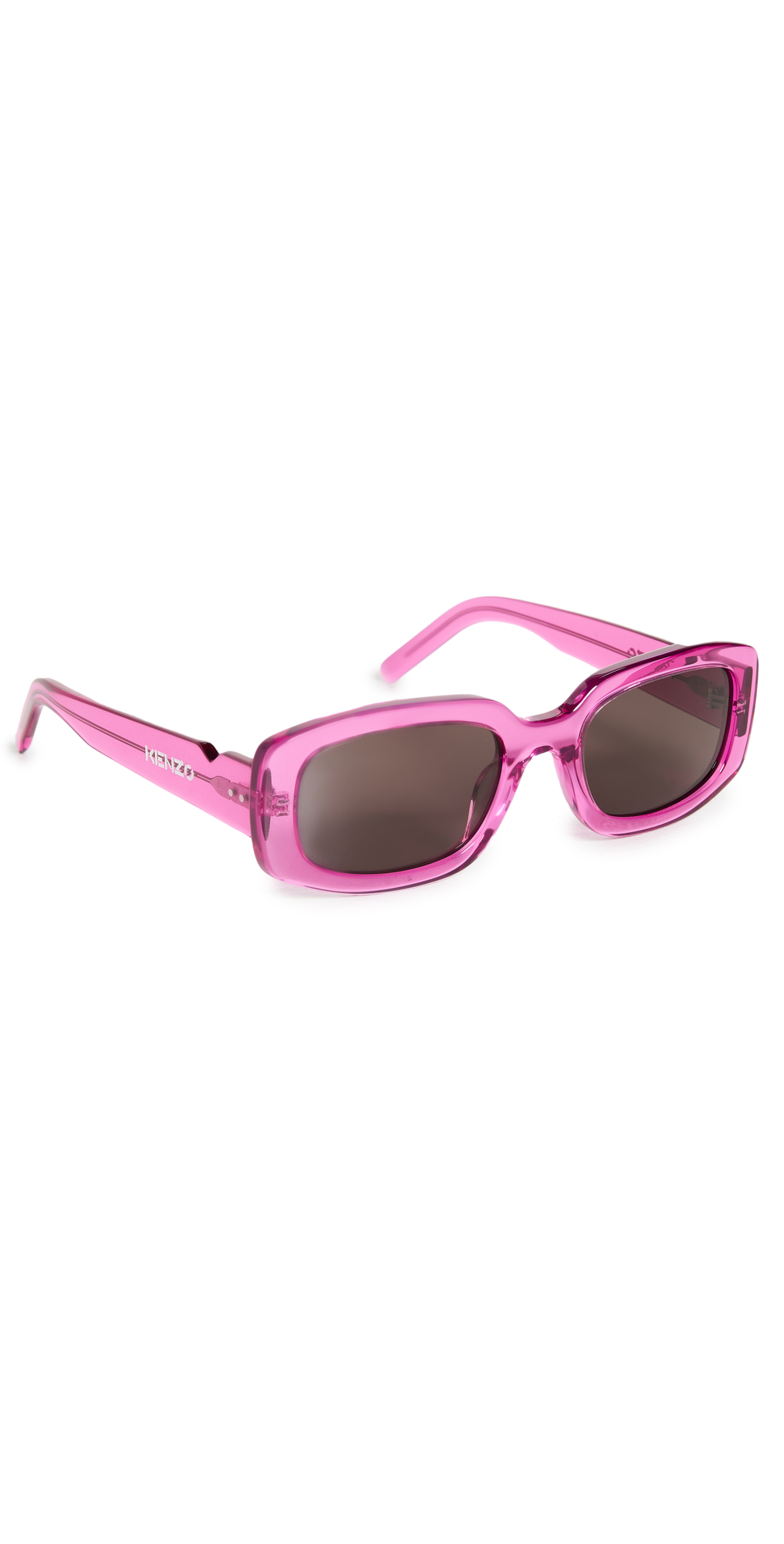 KENZO Narrow Rectangular Sunglasses in brown / pink