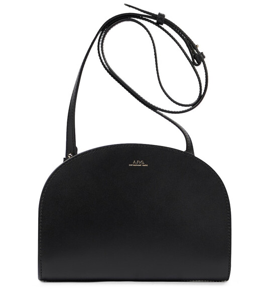 A.p.c. Demi-Lune leather shoulder bag in black