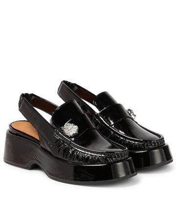 Ganni Slingback leather loafers in black