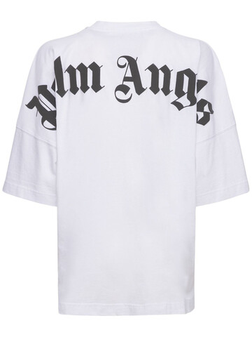 palm angels classic logo cotton jersey t-shirt in white