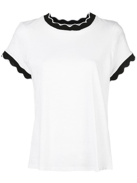 Cinq A Sept scalloped Eve T-shirt in white