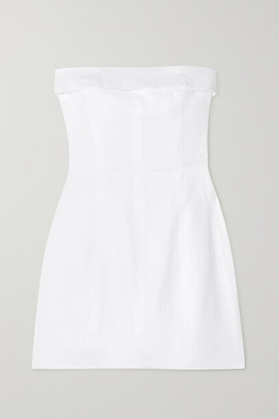 Reformation - Madilyn Strapless Linen Mini Dress - White