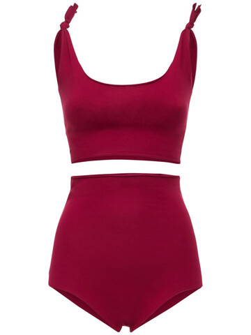 ISOLE & VULCANI Seamless Cotton Jersey Bikini in red