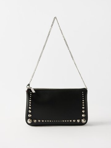 christian louboutin - loubila spike-embellished leather handbag - womens - black