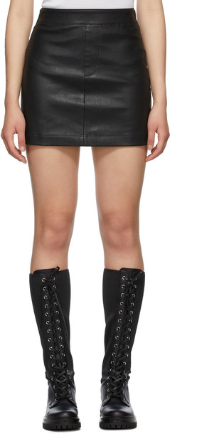 Helmut Lang Black Leather Miniskirt