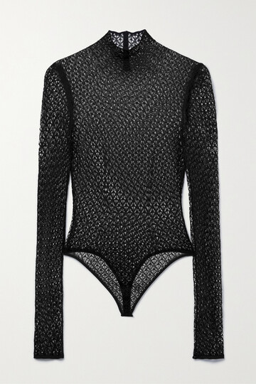 khaite - fena crocheted bodysuit - black