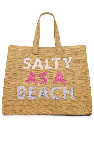 BTB Los Angeles Salty As A Beach Tote in Tan in sand / pink