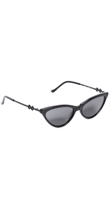 karen wazen kourt sunglasses gloss black/ black one size