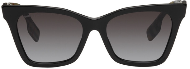Burberry Black Check Detail Square Sunglasses