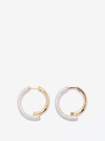 otiumberg - pavé-crystal 14kt gold-vermeil hoop earrings - womens - gold multi
