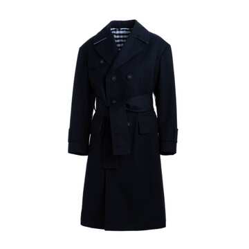 Thom Browne Cotton oversized Belted Trench in black