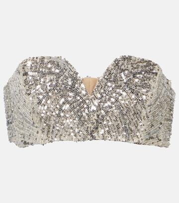 blaze milano blazé milano lady soul clyde sequined bandeau top in silver