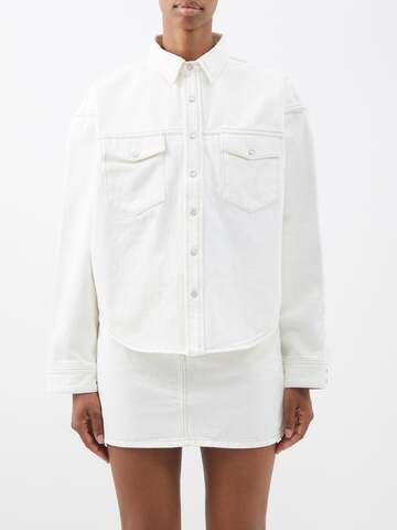 WARDROBE.NYC Wardrobe. nyc - Curved-hem Denim Jacket - Womens - White