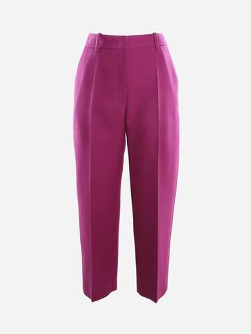 Valentino Double Compact Drill Pants In Wool in pink