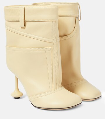 loewe toy leather ankle boots in white