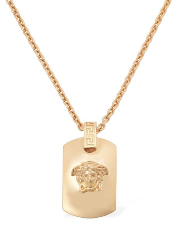 versace metal necklace in gold