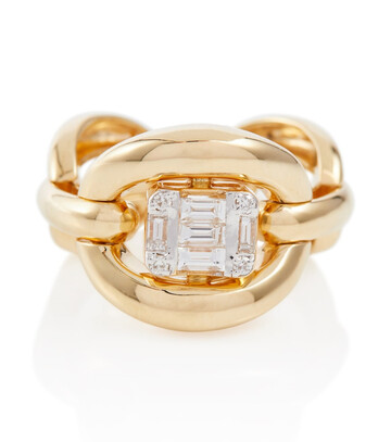 Nadine Aysoy Catena Illusion 18kt gold ring with diamonds in white