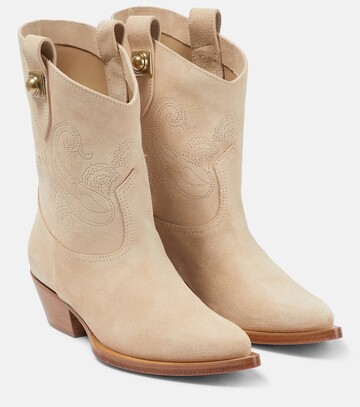 etro suede ankle boots in beige