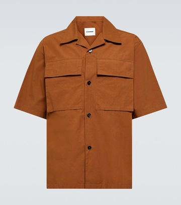 jil sander cotton shirt in brown