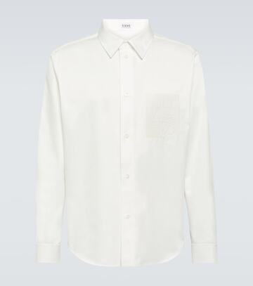 loewe anagram cotton twill shirt in white