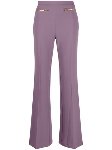 elisabetta franchi palazzo horsebit-detail trousers - purple