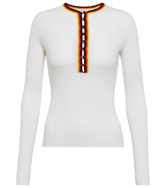 Gabriela Hearst Meade half-buttoned wool sweater in white