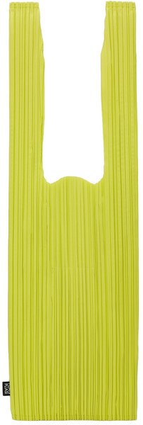 Pleats Please Issey Miyake Green Daily Pleats Tote in yellow