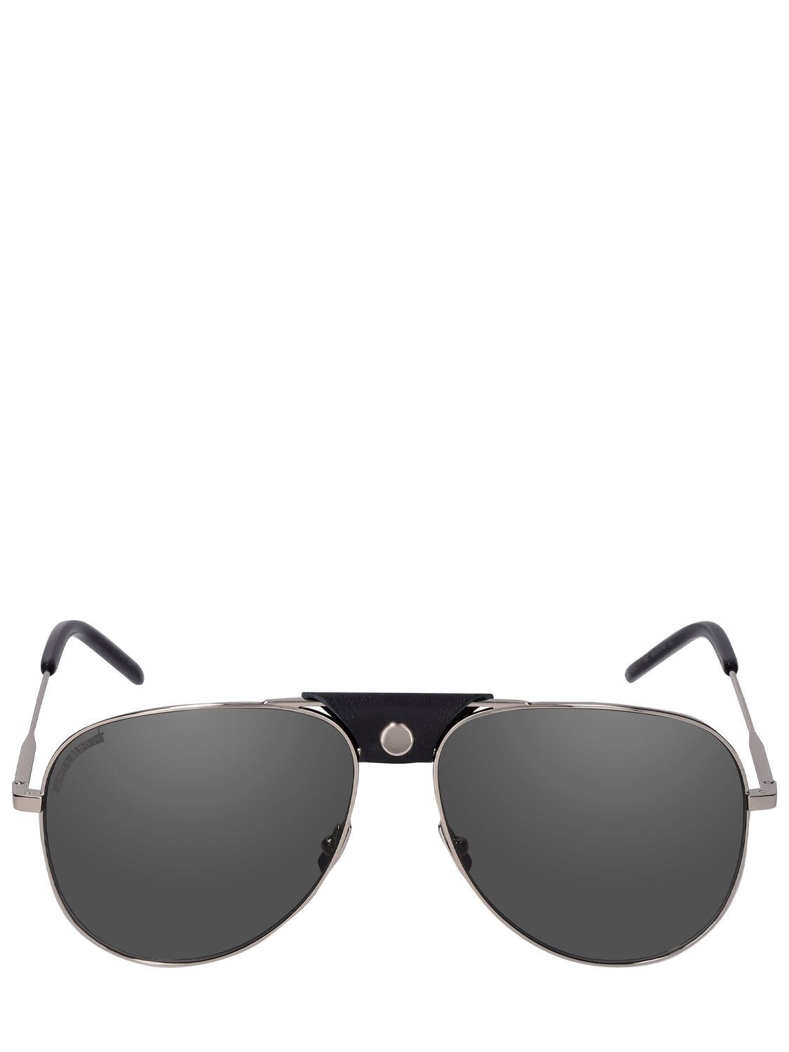SAINT LAURENT Classic 11 Metal Sunglasses in silver