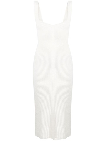 incentive! cashmere ribbed knit dress - white