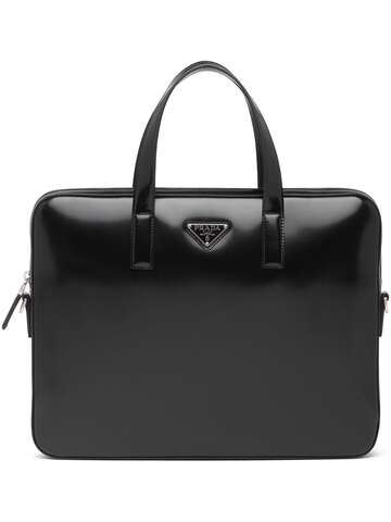 prada logo-plaque briefcase - black